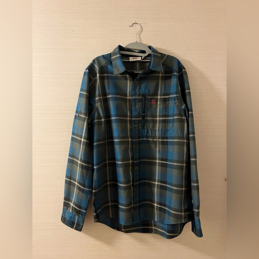 Fjallraven Blue and Black Plaid Casual Button-Down Shirt